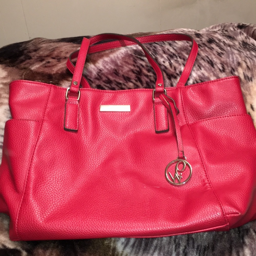 💜NINE WEST red tote style purse